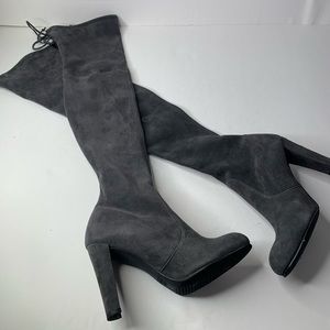 STUART WEITZMAN Over‎ the Knee Boots Highland Gray Suede US 7M
